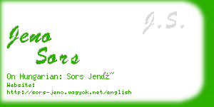 jeno sors business card